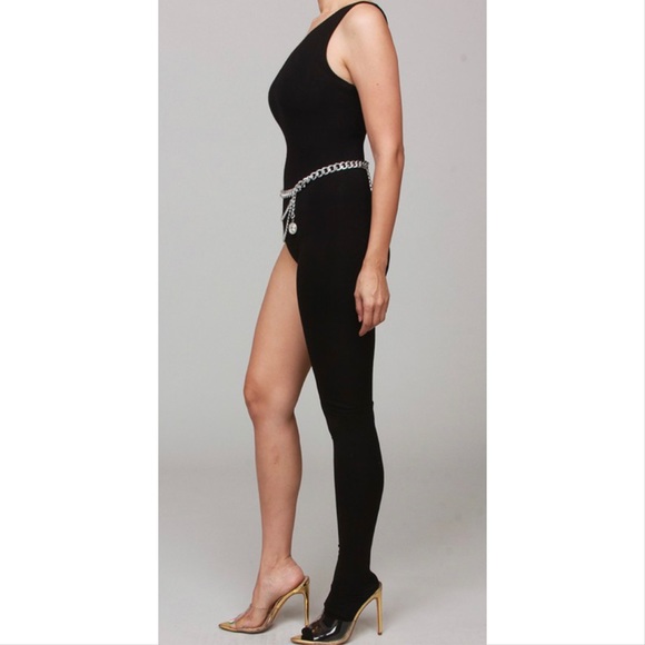 Pants & Jumpsuits Last One One Leg Bodysuit Black Poshmark